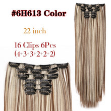 Load image into Gallery viewer, Alileader 6Pcs/Set 22&quot; Hairpiece 140G Straight 16 Clips In False Styling Hair Synthetic Clip In Hair Extensions Heat Resistant