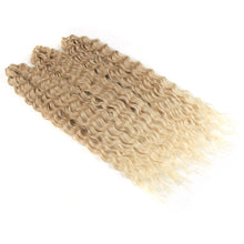 Load image into Gallery viewer, FASHION IDOL Soft Water Wave Twist Crochet Hair Synthetic Braid Hair Ombre Blonde Pink 22 Inch Deep Wave Braiding Hair Extension