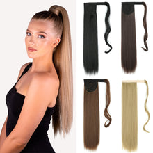 Load image into Gallery viewer, AZIR Long Straight Ponytail Hair Synthetic Extensions Heat Resistant Hair 22Inch Wrap Around Pony Hairpiece for Women
