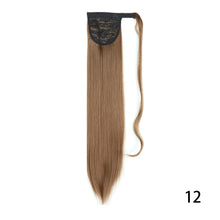 Load image into Gallery viewer, AZIR Long Straight Ponytail Hair Synthetic Extensions Heat Resistant Hair 22Inch Wrap Around Pony Hairpiece for Women