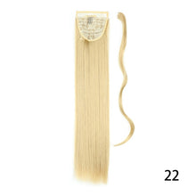 Load image into Gallery viewer, AZIR Long Straight Ponytail Hair Synthetic Extensions Heat Resistant Hair 22Inch Wrap Around Pony Hairpiece for Women