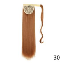 Load image into Gallery viewer, AZIR Long Straight Ponytail Hair Synthetic Extensions Heat Resistant Hair 22Inch Wrap Around Pony Hairpiece for Women