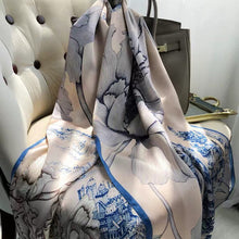 Load image into Gallery viewer, 2021 Women Silk Winter Scarf Luxury Design Print Lady Beach Shawl Scarves Fashion Smooth Foulard Female Hijab