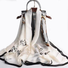 Load image into Gallery viewer, 2021 Women Silk Winter Scarf Luxury Design Print Lady Beach Shawl Scarves Fashion Smooth Foulard Female Hijab