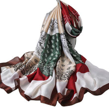 Load image into Gallery viewer, 2021 Women Silk Winter Scarf Luxury Design Print Lady Beach Shawl Scarves Fashion Smooth Foulard Female Hijab