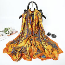 Load image into Gallery viewer, 2021 Women Silk Winter Scarf Luxury Design Print Lady Beach Shawl Scarves Fashion Smooth Foulard Female Hijab