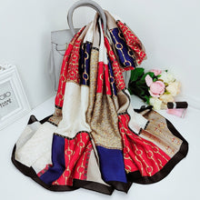 Load image into Gallery viewer, 2021 Women Silk Winter Scarf Luxury Design Print Lady Beach Shawl Scarves Fashion Smooth Foulard Female Hijab