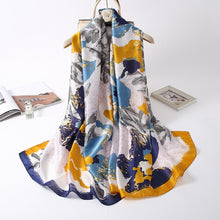 Load image into Gallery viewer, 2021 Women Silk Winter Scarf Luxury Design Print Lady Beach Shawl Scarves Fashion Smooth Foulard Female Hijab
