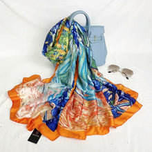 Load image into Gallery viewer, 2021 Women Silk Winter Scarf Luxury Design Print Lady Beach Shawl Scarves Fashion Smooth Foulard Female Hijab