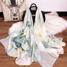 Load image into Gallery viewer, 2021 Women Silk Winter Scarf Luxury Design Print Lady Beach Shawl Scarves Fashion Smooth Foulard Female Hijab