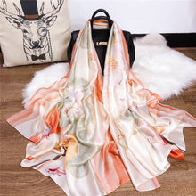 Load image into Gallery viewer, 2021 Women Silk Winter Scarf Luxury Design Print Lady Beach Shawl Scarves Fashion Smooth Foulard Female Hijab