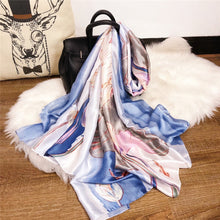 Load image into Gallery viewer, 2021 Women Silk Winter Scarf Luxury Design Print Lady Beach Shawl Scarves Fashion Smooth Foulard Female Hijab