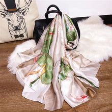 Load image into Gallery viewer, 2021 Women Silk Winter Scarf Luxury Design Print Lady Beach Shawl Scarves Fashion Smooth Foulard Female Hijab