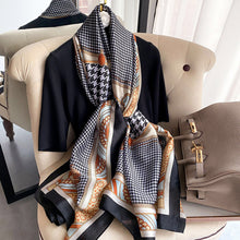 Load image into Gallery viewer, 2021 Women Silk Winter Scarf Luxury Design Print Lady Beach Shawl Scarves Fashion Smooth Foulard Female Hijab
