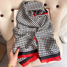 Load image into Gallery viewer, 2021 Women Silk Winter Scarf Luxury Design Print Lady Beach Shawl Scarves Fashion Smooth Foulard Female Hijab