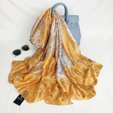 Load image into Gallery viewer, 2021 Women Silk Winter Scarf Luxury Design Print Lady Beach Shawl Scarves Fashion Smooth Foulard Female Hijab