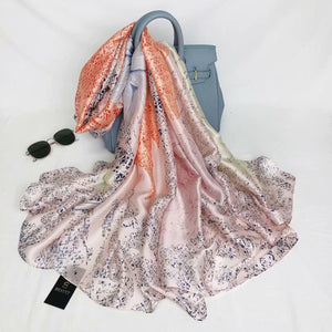 2021 Women Silk Winter Scarf Luxury Design Print Lady Beach Shawl Scarves Fashion Smooth Foulard Female Hijab