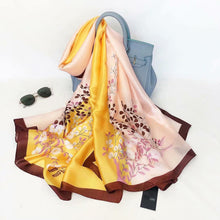 Load image into Gallery viewer, 2021 Women Silk Winter Scarf Luxury Design Print Lady Beach Shawl Scarves Fashion Smooth Foulard Female Hijab