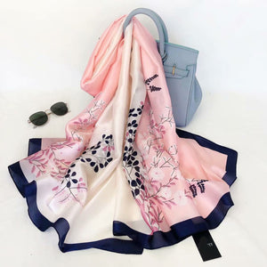 2021 Women Silk Winter Scarf Luxury Design Print Lady Beach Shawl Scarves Fashion Smooth Foulard Female Hijab