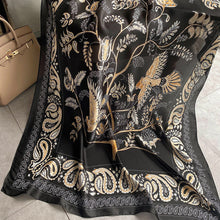 Load image into Gallery viewer, 2021 Women Silk Winter Scarf Luxury Design Print Lady Beach Shawl Scarves Fashion Smooth Foulard Female Hijab
