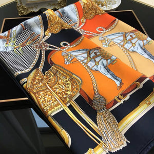2021 Women Silk Winter Scarf Luxury Design Print Lady Beach Shawl Scarves Fashion Smooth Foulard Female Hijab