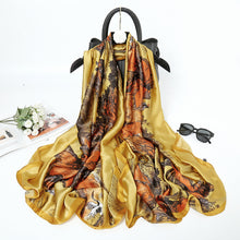 Load image into Gallery viewer, 2021 Women Silk Winter Scarf Luxury Design Print Lady Beach Shawl Scarves Fashion Smooth Foulard Female Hijab