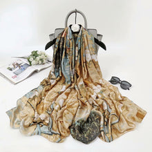 Load image into Gallery viewer, 2021 Women Silk Winter Scarf Luxury Design Print Lady Beach Shawl Scarves Fashion Smooth Foulard Female Hijab