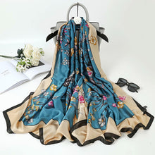 Load image into Gallery viewer, 2021 Women Silk Winter Scarf Luxury Design Print Lady Beach Shawl Scarves Fashion Smooth Foulard Female Hijab