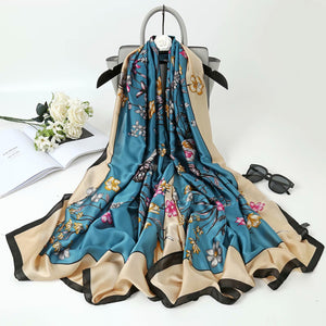 2021 Women Silk Winter Scarf Luxury Design Print Lady Beach Shawl Scarves Fashion Smooth Foulard Female Hijab
