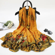 Load image into Gallery viewer, 2021 Women Silk Winter Scarf Luxury Design Print Lady Beach Shawl Scarves Fashion Smooth Foulard Female Hijab