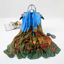 Load image into Gallery viewer, 2021 Women Silk Winter Scarf Luxury Design Print Lady Beach Shawl Scarves Fashion Smooth Foulard Female Hijab