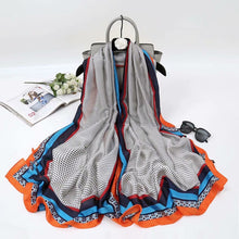 Load image into Gallery viewer, 2021 Women Silk Winter Scarf Luxury Design Print Lady Beach Shawl Scarves Fashion Smooth Foulard Female Hijab