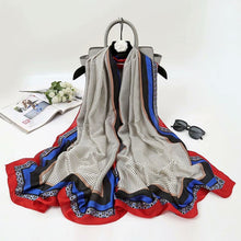 Load image into Gallery viewer, 2021 Women Silk Winter Scarf Luxury Design Print Lady Beach Shawl Scarves Fashion Smooth Foulard Female Hijab
