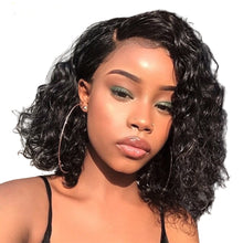 Load image into Gallery viewer, SVT Brazilian Water Wave Short Bob 13X4 Lace Front Closure Wig Human Hair Wigs Wavy Curly Bob Frontal Wigs For Women Preplucked