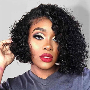 SVT Brazilian Water Wave Short Bob 13X4 Lace Front Closure Wig Human Hair Wigs Wavy Curly Bob Frontal Wigs For Women Preplucked
