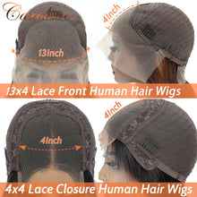Load image into Gallery viewer, Lace Front Human Hair Wigs For Women Loose Deep Wave Wig 180 Density 13x4 Lace Frontal Wig 4x4 Closure Wig Remy Pre Plucked