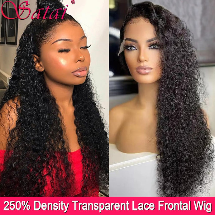 Curly Human Hair Wig 13X6 Lace Frontal Wig Pre Plucked 13X4 Kinky Curly Lace Front Wig 250 Density Lace Front Human Hair Wigs