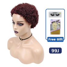 Load image into Gallery viewer, Short Curly Hair Wigs Pixie Cut Brazilian Human Hair For Black Women Natural Black 150% Density Glueless Afro Kinky Curly Wig