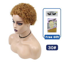 Load image into Gallery viewer, Short Curly Hair Wigs Pixie Cut Brazilian Human Hair For Black Women Natural Black 150% Density Glueless Afro Kinky Curly Wig