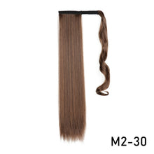 Load image into Gallery viewer, AZIR Long Straight Ponytail Hair Synthetic Extensions Heat Resistant Hair 22Inch Wrap Around Pony Hairpiece for Women