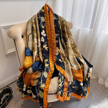 Load image into Gallery viewer, 2021 Women Silk Winter Scarf Luxury Design Print Lady Beach Shawl Scarves Fashion Smooth Foulard Female Hijab