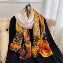 Load image into Gallery viewer, 2021 Women Silk Winter Scarf Luxury Design Print Lady Beach Shawl Scarves Fashion Smooth Foulard Female Hijab