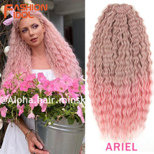Load image into Gallery viewer, FASHION IDOL Soft Water Wave Twist Crochet Hair Synthetic Braid Hair Ombre Blonde Pink 22 Inch Deep Wave Braiding Hair Extension