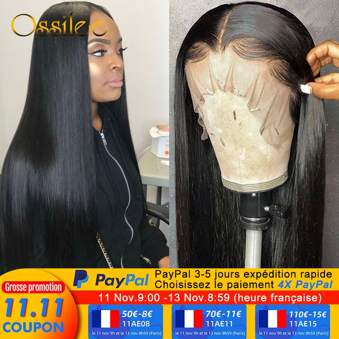 Straight Lace Front Human Hair Wigs 360 Frontal Wigs Remy Brazilian Human Hair Lace Wigs for Women HD 5x5 Closure Wig