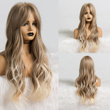 Load image into Gallery viewer, GEMMA Red Brown Copper Ginger Long Straight Synthetic Wigs for Women Natural Wave Wigs with Bangs Heat Resistant Cosplay Hair