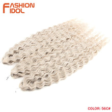 Load image into Gallery viewer, Ariel Curl Hair Water Wave Twist Crochet Hair Synthetic Braid Hair Ombre Blonde Pink 22 Inch Deep Wave Braiding Hair Extension