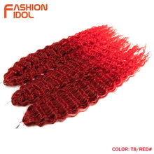 Load image into Gallery viewer, Ariel Curl Hair Water Wave Twist Crochet Hair Synthetic Braid Hair Ombre Blonde Pink 22 Inch Deep Wave Braiding Hair Extension
