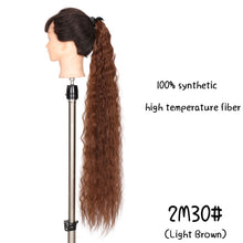 Load image into Gallery viewer, MSTN 30-Inch Synthetic Hair Fiber Heat-Resistant Straight Hair With Ponytail Fake Hair Chip-in Hair Extensions Pony Tail Wigs