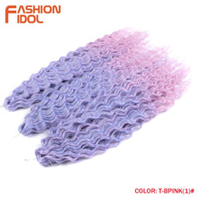 Load image into Gallery viewer, Ariel Curl Hair Water Wave Twist Crochet Hair Synthetic Braid Hair Ombre Blonde Pink 22 Inch Deep Wave Braiding Hair Extension