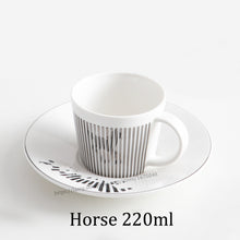 Load image into Gallery viewer, Creative Horse Anamorphic Cup Mirror Reflection Cup Hummingbird Mug Luycho Coffee Tea Set With Coaster 90ml-220ml